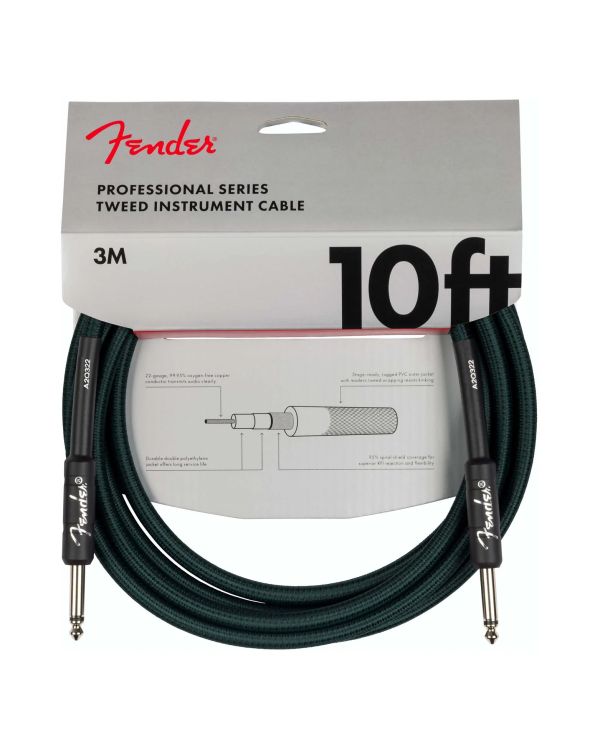 Fender Deluxe Series Tweed Cable, 10ft, Sherwood Green