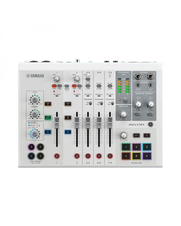 Yamaha AG08 Streaming Mixing Desk, White