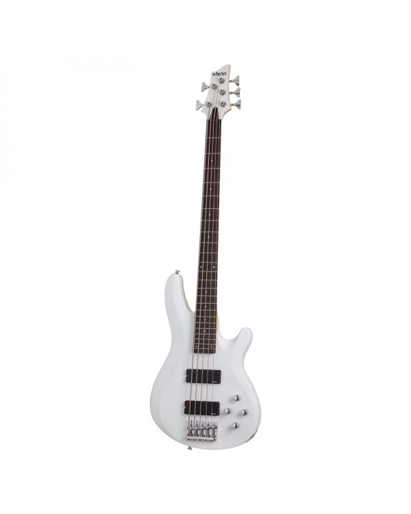 Schecter C-5 Deluxe Satin White 5 String Bass Guitar