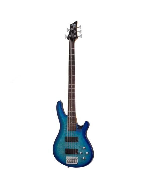 Schecter C-5 Plus Ocean Blue Burst 5 String Bass Guitar