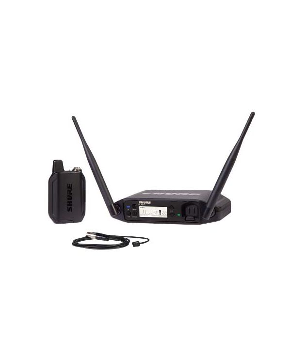 Shure GLXD14R+ Digital Wireless Rack System with WL93 Lavalier Microphone and GLXD4R+ Half-Rack Receiver