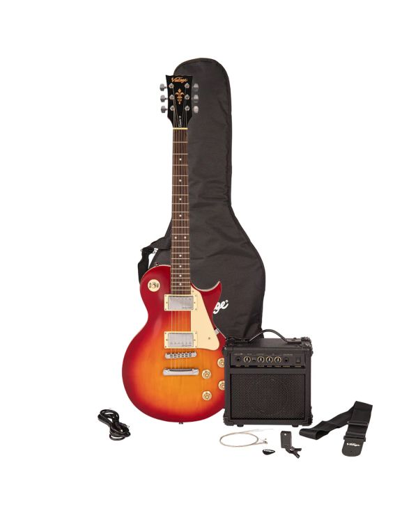 Vintage V10 Coaster Electric Guitar Starter Pack, Cherry Sunburst