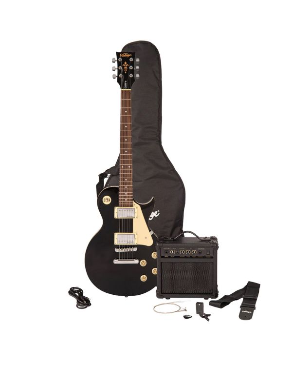Vintage V10 Coaster Electric Guitar Starter Pack, Boulevard Black