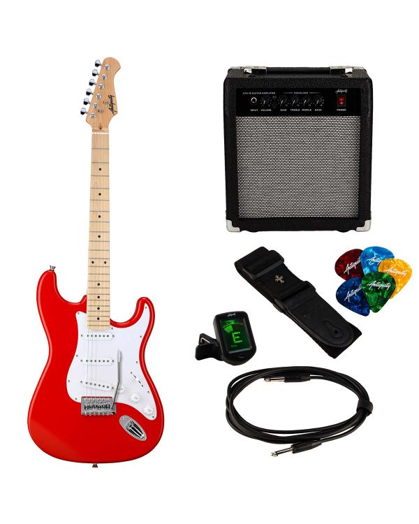 Antiquity ST1 Beginner Electric Guitar Package, Red