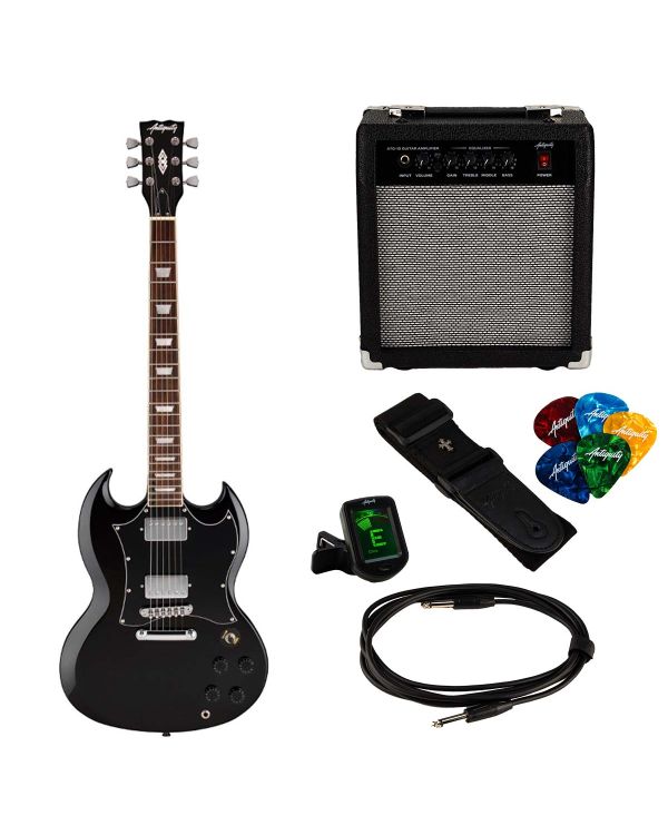 Antiquity GS1 Beginner Electric Guitar Package, Black