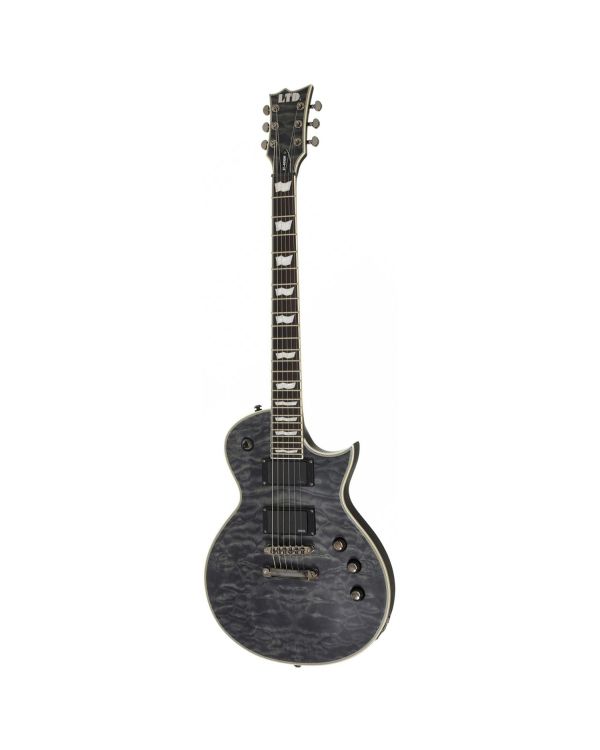 ESP LTD EC-401QM Electric Guitar, Satin See-Thru Black