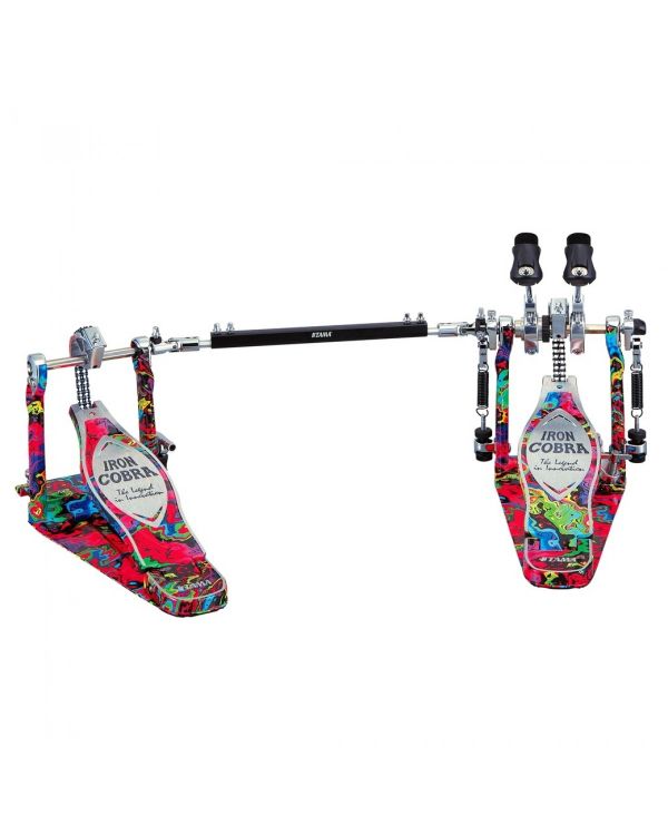 Tama Iron Cobra 900 Marble Psychedelic Rainbow Power Glide Twin Pedal w/Carrying Case