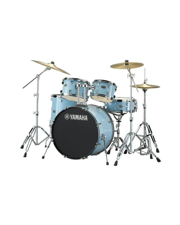 Yamaha Rydeen Gloss Pale Blue 22" Shell Pack Hardware and Cymbals