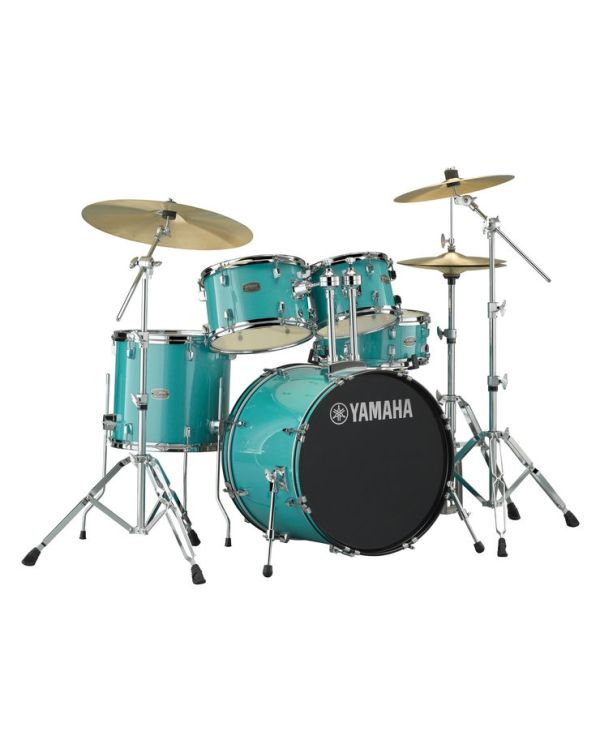 Yamaha Rydeen Turquoise Glitter 20" Shell Pack Hardware and Cymbals