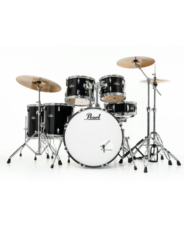 Pearl Roadshow 6 Piece 22" Drum Kit inc HW and Sabian 3 Piece Solar Cymbals Jet Black