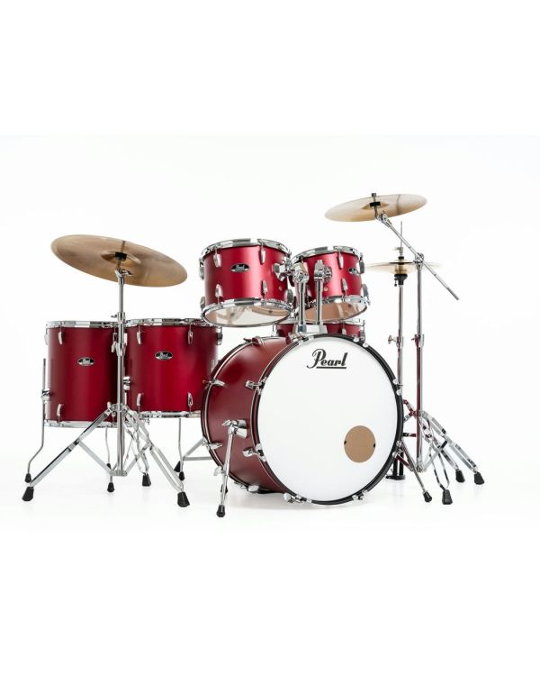 Pearl Roadshow 6pc 22" Drum Kit inc HW and Sabian 3 Piece Solar Cymbals Matte Red