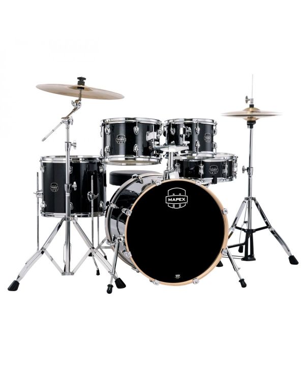 Mapex Venus Series Black Galaxy Sparkle Kit 20" Inc Hardware, Drum Throne and Cymbals