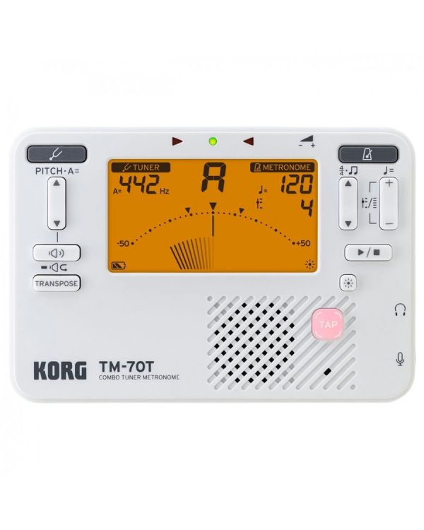Korg TM-70C-WH Digital Tuner and Metronome - White