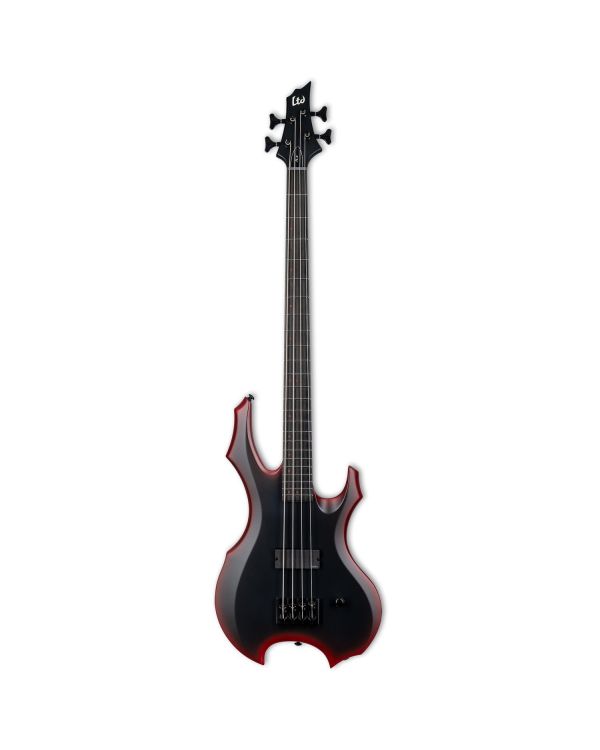 ESP LTD FL-4 Fred Leclercq Bass, Black Red Burst Satin