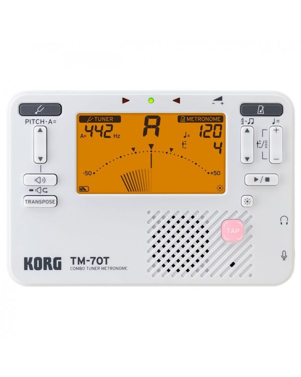 Korg TM-70T-WH Digital Tuner and Metronome - White