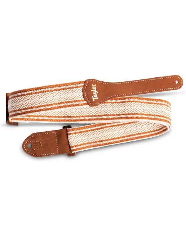 Taylor Academy Strap White and Brown Jacquard Cotton 2 Inch