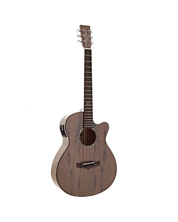 Tanglewood Azure Super Folk Cutaway, Pacific Walnut Top and Maple with Tanglewood Premium Plus System Harbour Grey
