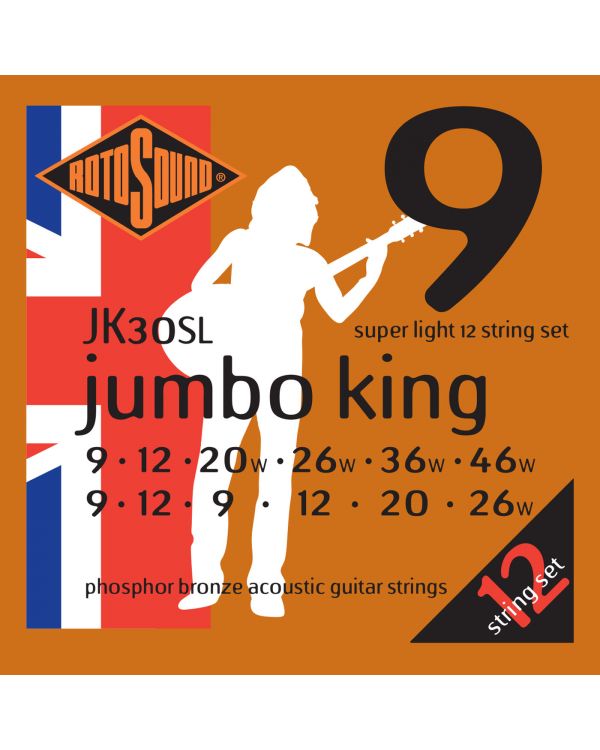 Rotosound Jumbo King 12 String Super Light Acoustic Strings 9-46