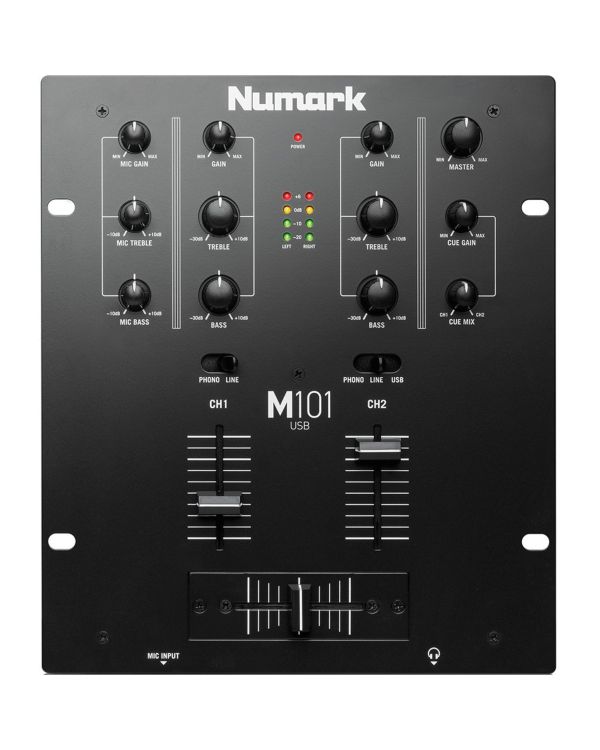 Numark M101 USB DJ Mixer, Black