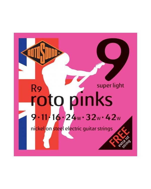 Rotosound R9 Pinks Electric Guitar Strings 9-42