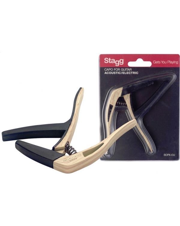 SCPX-CU Curved Trigger Capo for Guitar - Clear Wood