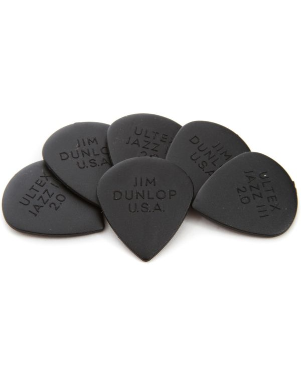Dunlop Ultex Jazz III Black 2.00mm Players (6 Pack)