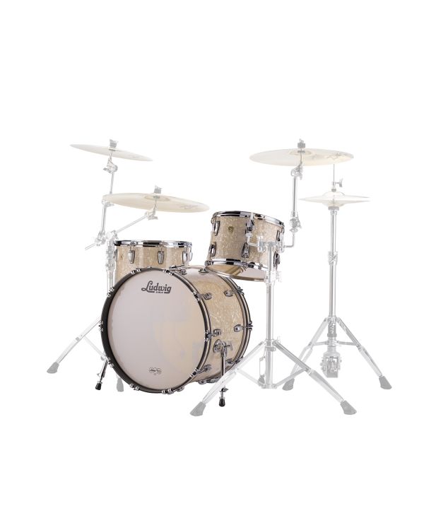 Ludwig 22 Classic Maple FAB Drum Shells in Vintage White Marine