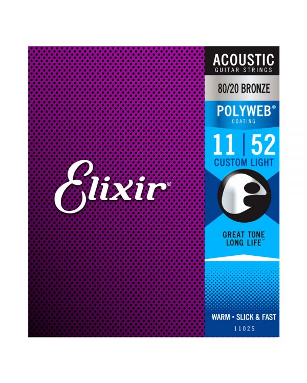 Elixir Bronze POLYWEB Acoustic Strings Custom Light 11-52