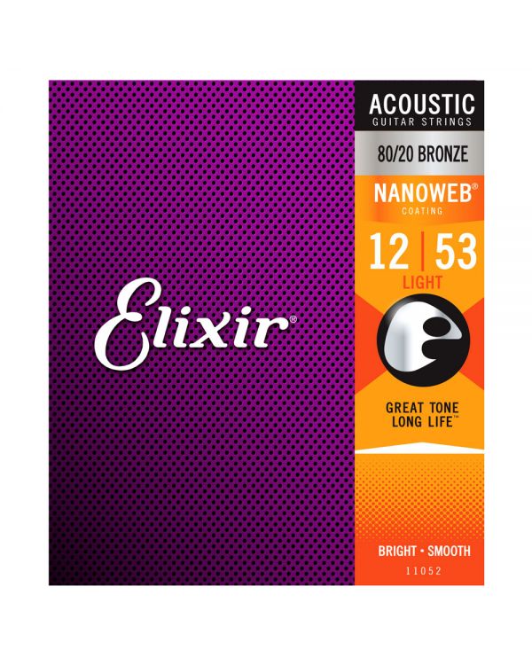 Elixir Bronze NANOWEB Acoustic Strings Strings Light 12-53