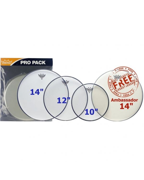 Remo Clear Emperor Set 10", 12", 14" with 14" Ambassador Coated