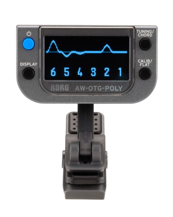 Korg AW-OTG-POLY POLYPHONIC Clip on Guitar Tuner w OLED Display