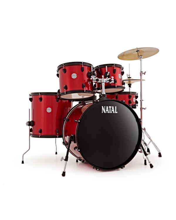 Natal EVO 22 Acoustic Drum Kit inc Hardware & Cymbals, Red