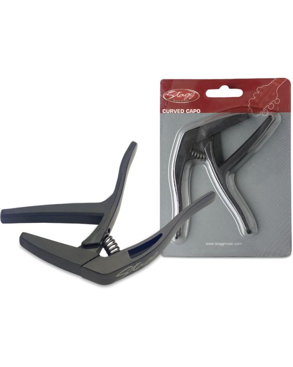 Stagg SCPX-CU Curved Trigger Capo for Acoustic/Electric Guitar, Black