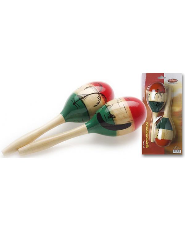 Stagg MRW-26M Pair of oval wooden maracas Mexican finish 26 cm (10.2)