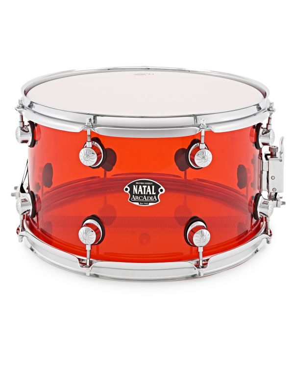 Natal Arcadia Acrylic Transparent Red 14x8" Snare Drum
