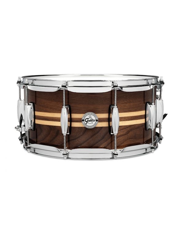 Gretsch Full Range Walnut Maple Inlay 14" x 6.5" Snare Drum