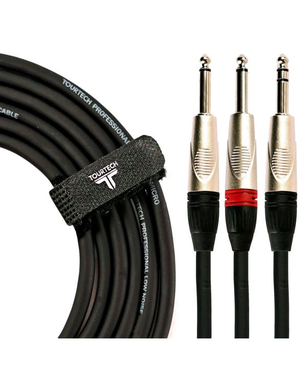 TOURTECH Stereo 1/4 Jack to Dual Mono Jack Cable, 3m 