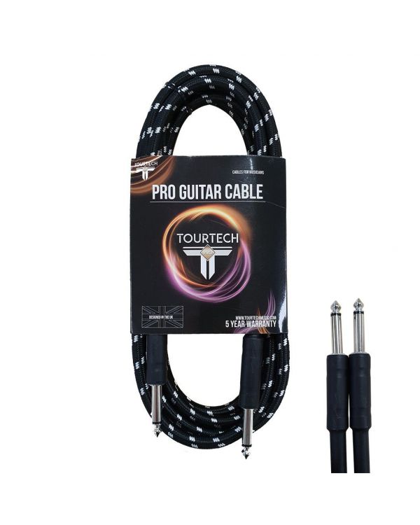 TOURTECH Pro Straight Guitar Cable, 3m, Black & Grey