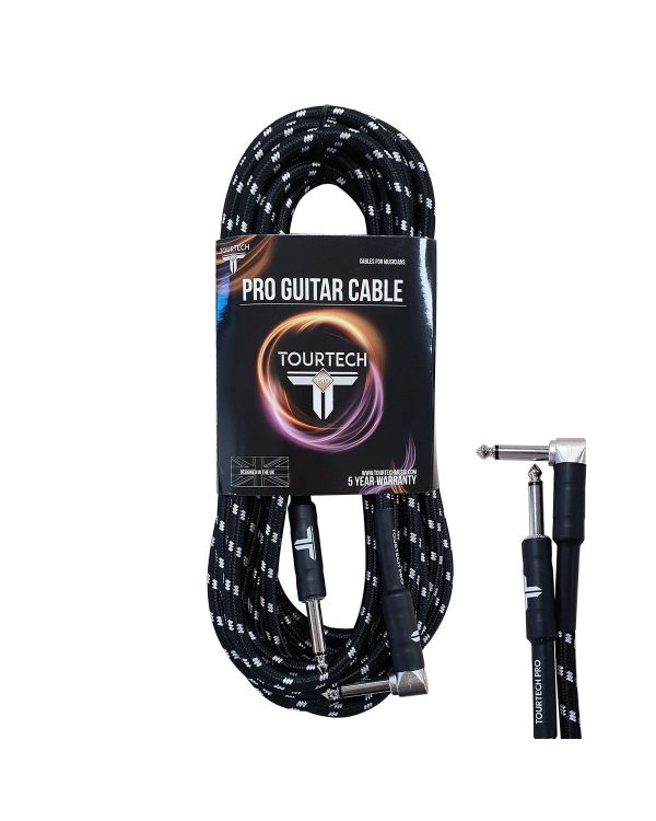 TOURTECH Pro Angled Guitar Cable, 6m, Black & Grey