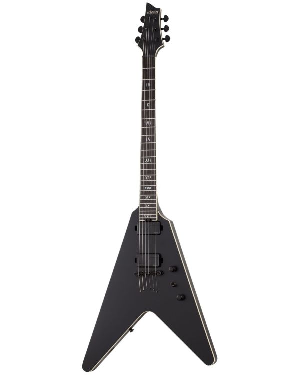 Schecter V-1 SLS Elite Evil Twin Satin Black Electric Guitar
