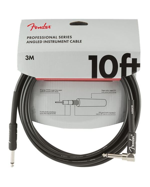 Fender Professional Instrument Cable Straight-Angle, 10ft, Black