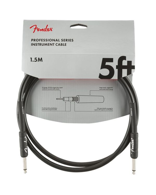 Fender Professional Instrument Cable Straight/Straight, 5ft, Black