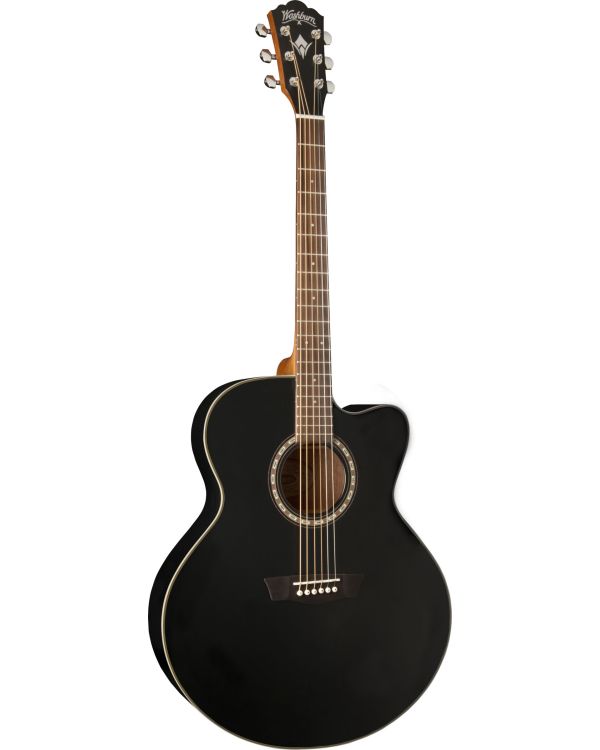 Washburn WJ7SCE Jumbo Electro-Acoustic Guitar Black
