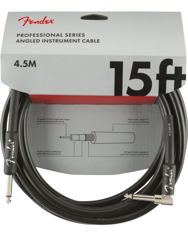 Fender Professional Series Angled Instrument Cable, 15ft