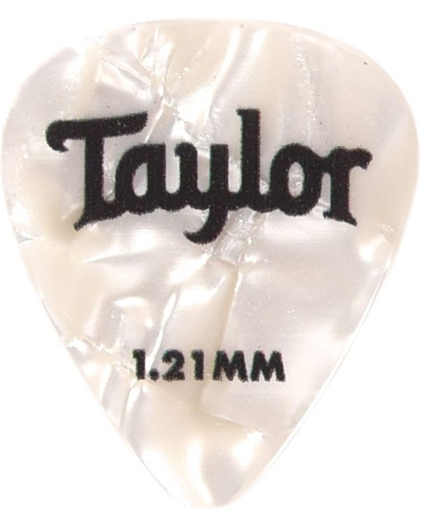 Taylor Celluloid 351 X-Heavy Guitar Picks, 1.21mm White Pearl (12 Pack)