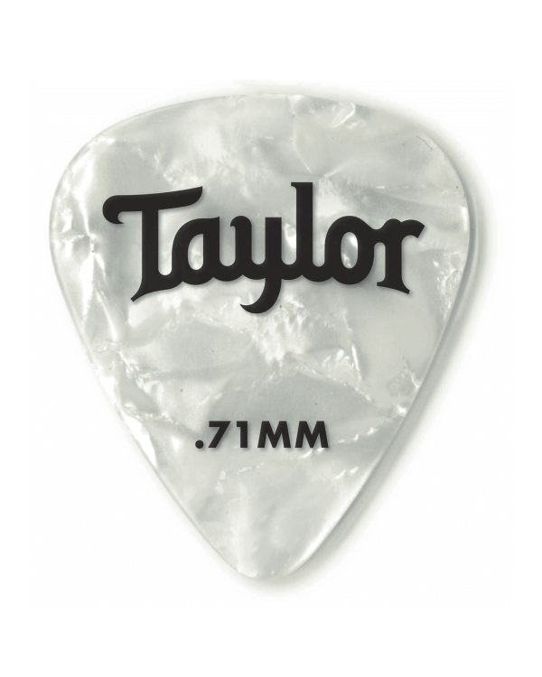 Taylor Celluloid 351 Medium Guitar Picks, 0.71mm White Pearl (12 Pack)
