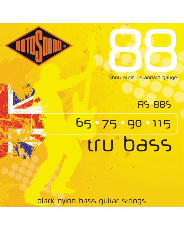 Rotosound RS88S Tru Bass Black Nylon Flatwound Bass Guitar Strings 65-115 Short Scale