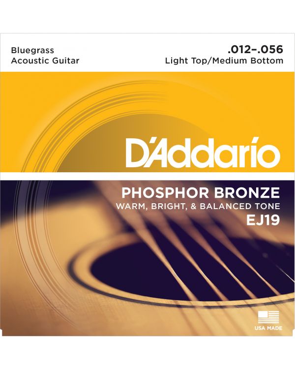 DAddario EJ19 Bronze Acoustic Guitar Strings, Bluegrass, 12-56