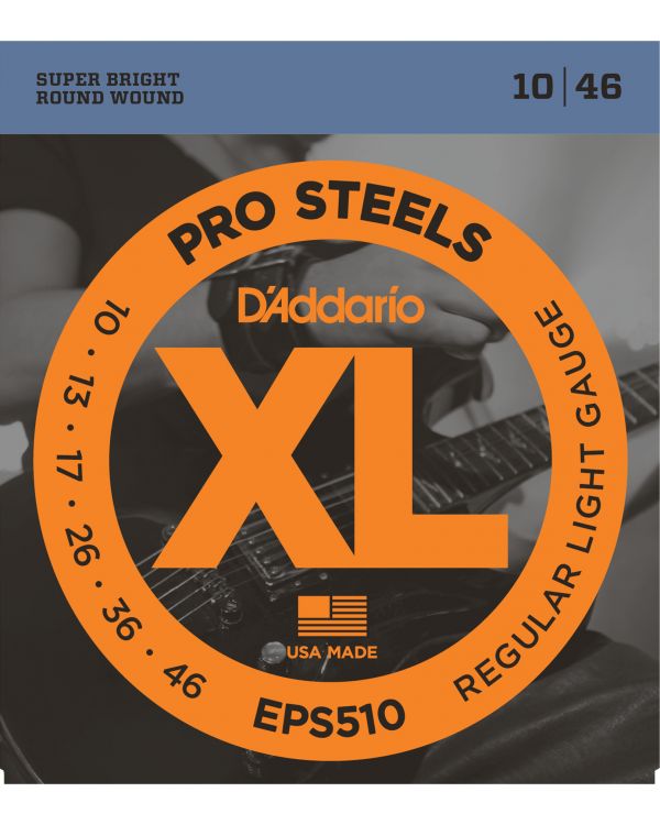 DAddario EPS510 ProSteels Guitar Strings, Regular Light, 10-46