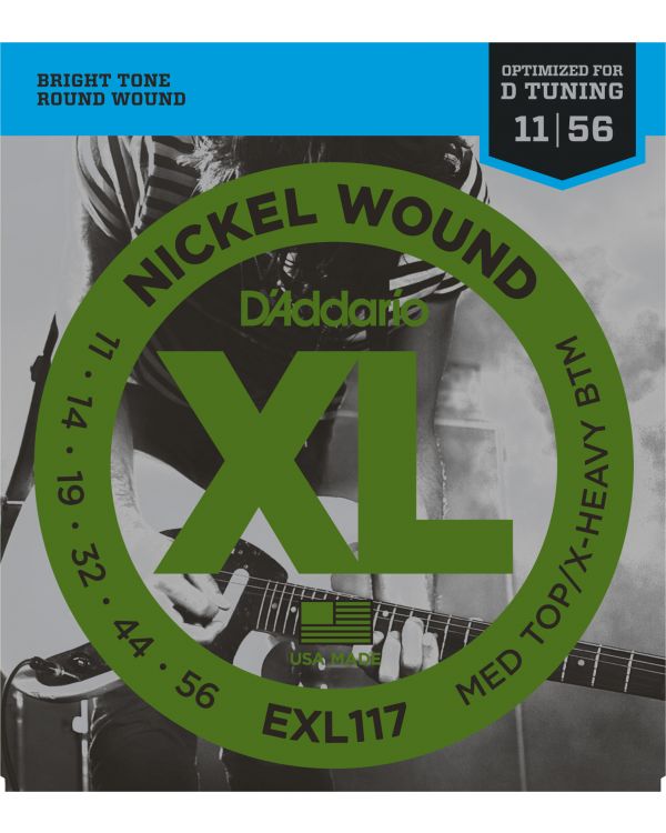 DAddario EXL117 Guitar Strings, Medium Top/Extra-Heavy Bottom, 11-56